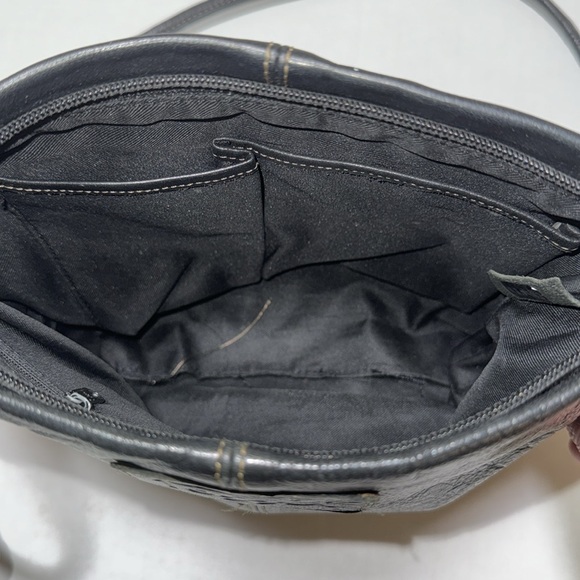 Vintage Fossil 10” bucket cross body purse black - Picture 3 of 7